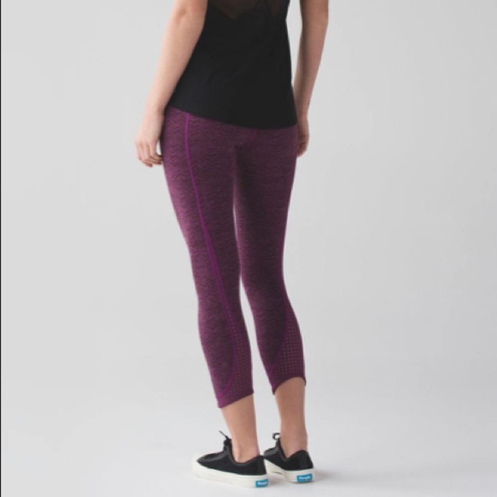 Lululemon Transcend Crop In Red Grape - image 2